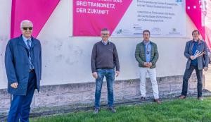 OB Toni Vetrano, Michael Timm, Klaus Vogel und Ortsvorsteher Heinz Faulhaber