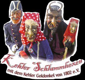 Logo Kehler Schlammhexen mit dem Kehler Goldonkel von 1802 e.V.