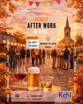 Plakat Herbst-After-Work im September (KI-generiert)