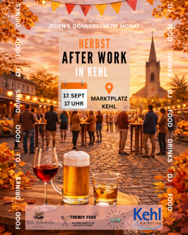Plakat Herbst-After-Work im September (KI-generiert)