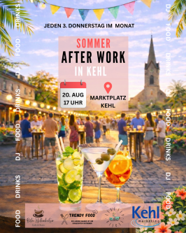 Plakat Sommer-After-Work im August (KI-generiert)