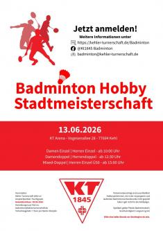 Ausschreibung Badminton Hobby Stadtmeisterschaft