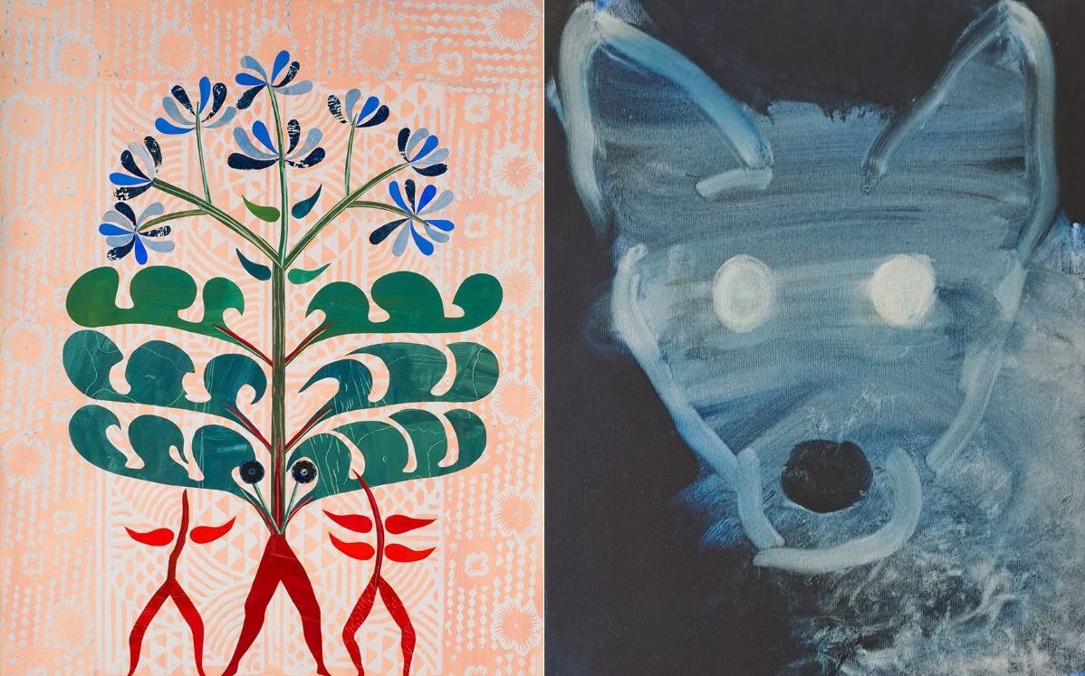 Links Verlockung von Joanna Klakla und rechts aus der Serie "Nachtsicht" von Margaryta Miskevych 