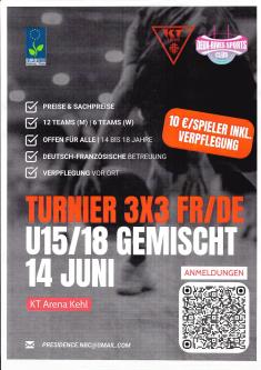 Ausschreibung Basketballturnier 3x3 FR/DE